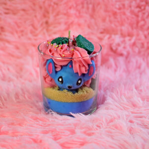 Χειροποίητο κερί Stitch (μεγάλο) με άρωμα τριαντάφυλλο