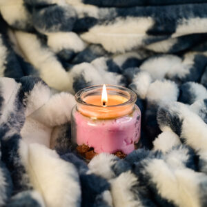 Χειροποίητο κερί σε μικρό ποτήρι με άρωμα σοκολάτα & φράουλα